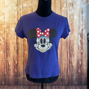 Women’s Minnie Mouse Halloween Catrina Short Sleeve Crew Neck Tee Juniors Size M